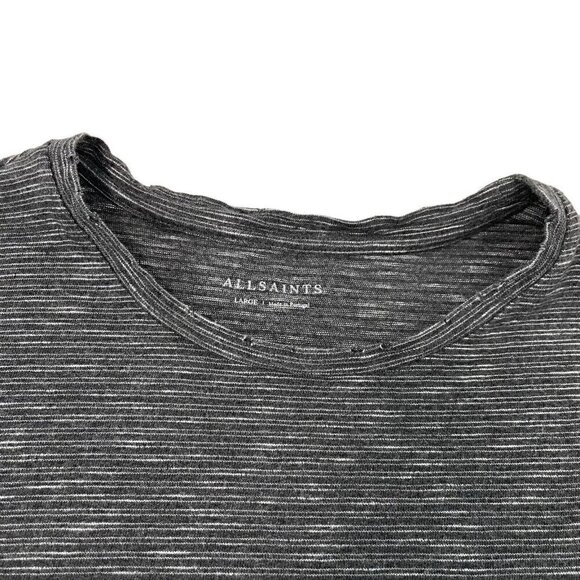 Allsaints Distressed Crew-Neck T-Shirt Tee Shirt Short Sleeve size Large - Picture 2 of 7